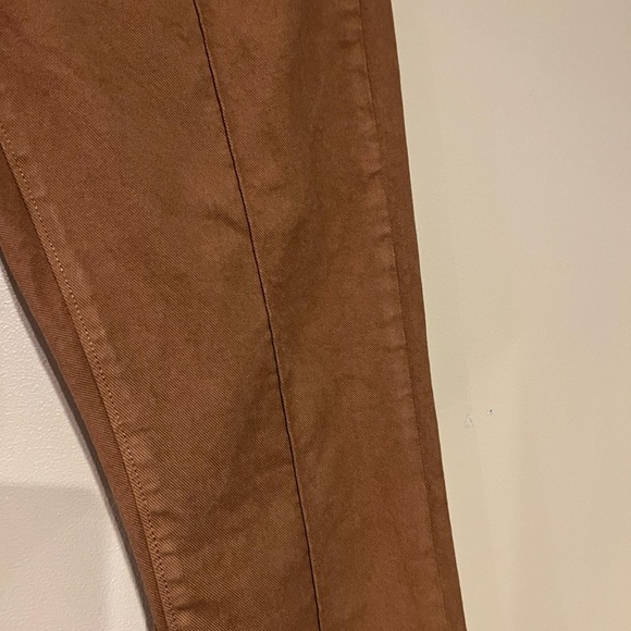 Loft Pintucked Frayed High Rise Kick Crop Jeans In Cocoa Powder Size 26 - Picture 6 of 11